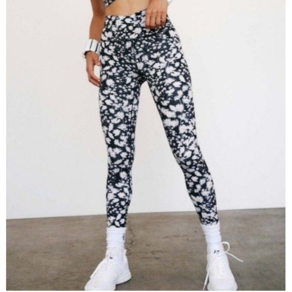 Free People FP Movement Liza Black Floral Leggings
